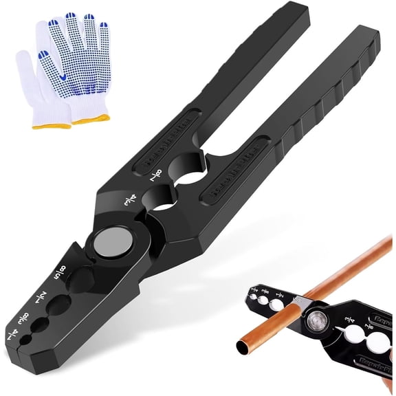 Copper Tube Rounder 6 Hole Aluminum Alloy Pipe Rounding Hand Tool,Manual Copper Pipe Bender Tool Hvac/Flat Pipes Repair Pliers,For 1/4", 3/8", 1/2", 5/8", 3/4" 7/8" Steel Tubing Straightener(1PC)
