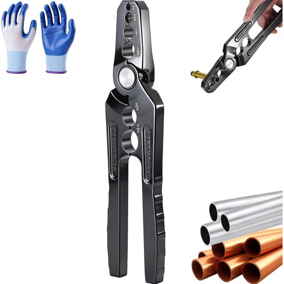 Copper Tube Rounder,6-Hole Multi-Size Copper Pipe Repair & Rounding Tool, Manual Flat Tube Repair Plier,Pipe Rounding Tool for 1/4", 3/8", 1/2", 5/8", 3/4" 7/8" Aluminum Pipes(1PCS)