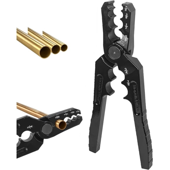 Copper Tube Rounder, Flat Tube Repairer Pliers, Manual Copper Tubing Repair Tool with 6 Hole - for 1/4", 7/8" Aluminum Pipe(1pc)