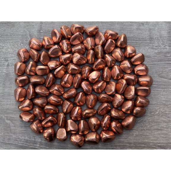 Copper Tumbled Stones, Polished Natural Copper Gemstone, Copper Healing Crystals (Copper, 1 Pound)