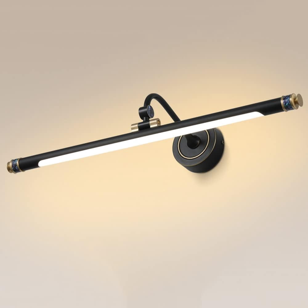 Copper Vanity Wall Lamp LED Bathroom Mirror Light Bar, Adjustable Bath Mirror Front Lighting Fixture Rotatable Vanity Mirror Lights for Washroom Bath Dressing Table