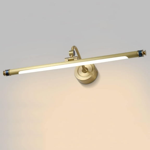 Copper Vanity Wall Lamp LED Bathroom Mirror Light Bar, Adjustable Bath Mirror Front Lighting Fixture Rotatable Vanity Mirror Lights for Washroom Bath Dressing Table