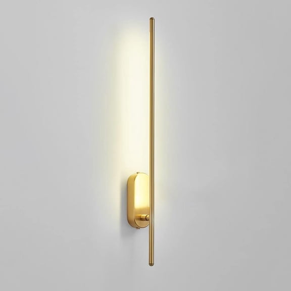 Copper Wall Light Linear Wall Sconce Adjustable LED Wall Lamp, Modern Brass Long Strip Wall Lighting Fixture, 10W 4000K Wall-Mounted Lamps for Living Room Hallway Bedroom