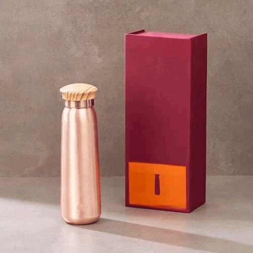 BIFFELY 34oz Pure Copper Water Bottle - Handmade, Ayurvedic, Leak-Proof & BPA Free For Health & Travel