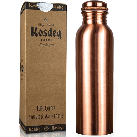 Copper Water Bottle 34 Ounces Smooth Design
