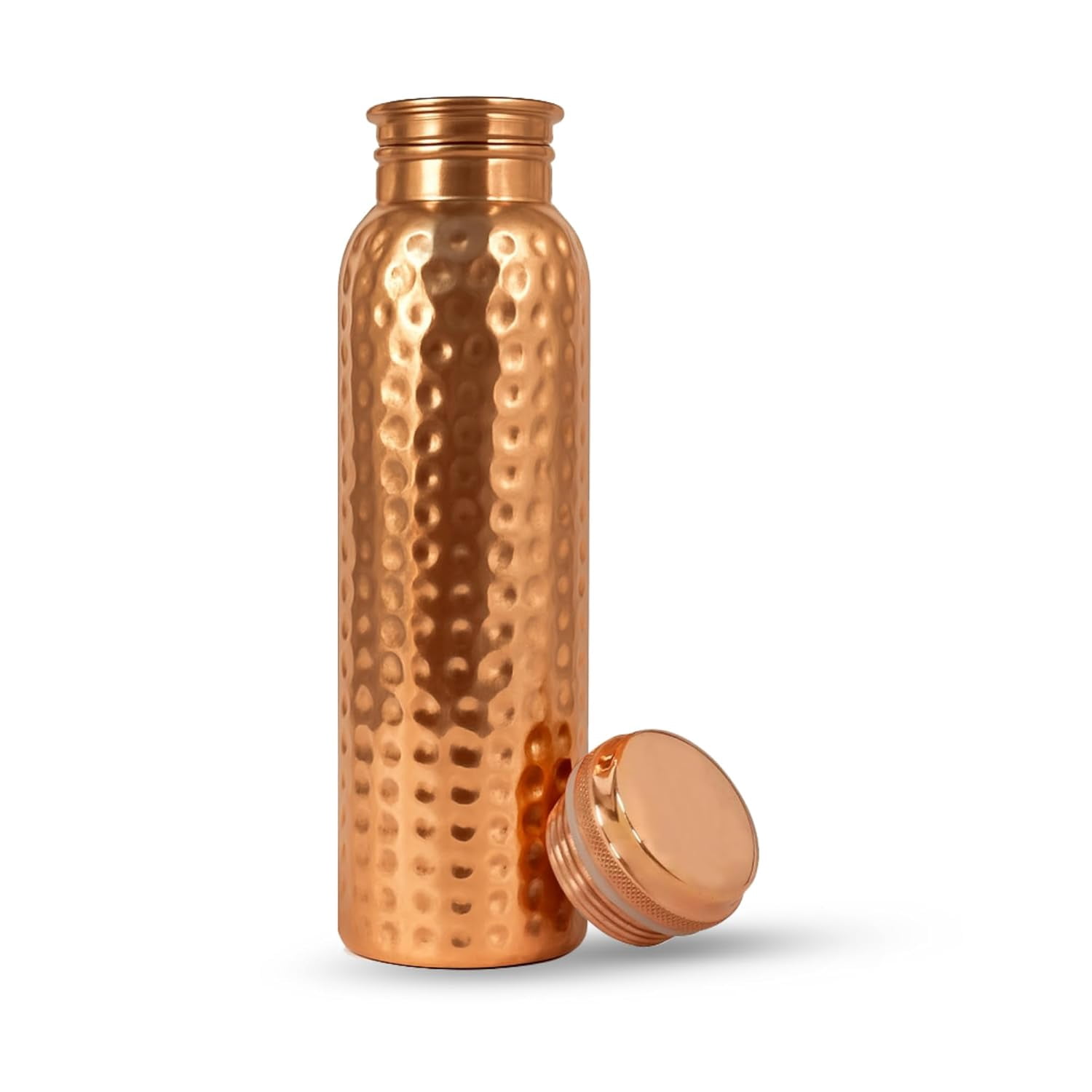 Copper Water Bottle 900 ML | Copper Bottle for Men & Women | 100% Pure Copper | BPA Free & Leak Proof | Easy to Carry | Suitable for Yoga, School & Office (Hammered)