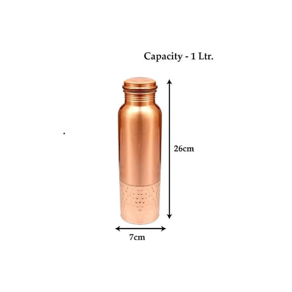 Copper Water Bottle with Leak Proof Protection, Ayurveda and Yoga Health Benefits 1000ml