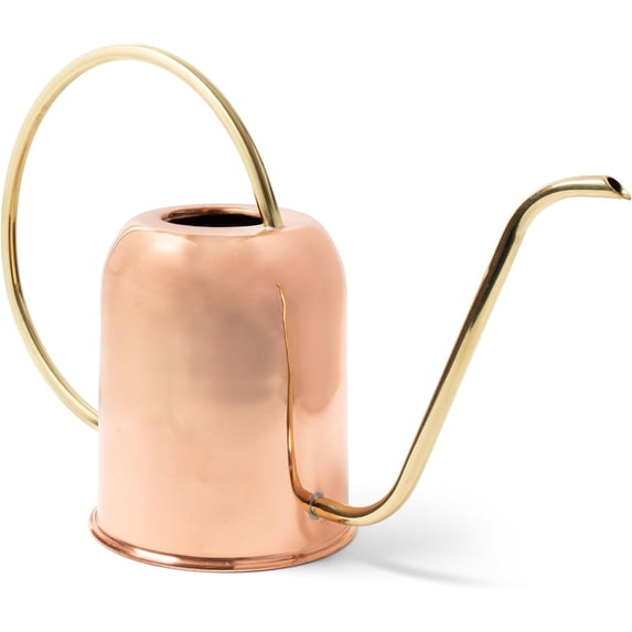Copper Watering Can Indoor Plants - 48oz Long Spout Precise Small Water Can for Plants, Bonsai, Succulents, Houseplants, or Garden - Metal Inside or Outdoor Plant Watering Cans by