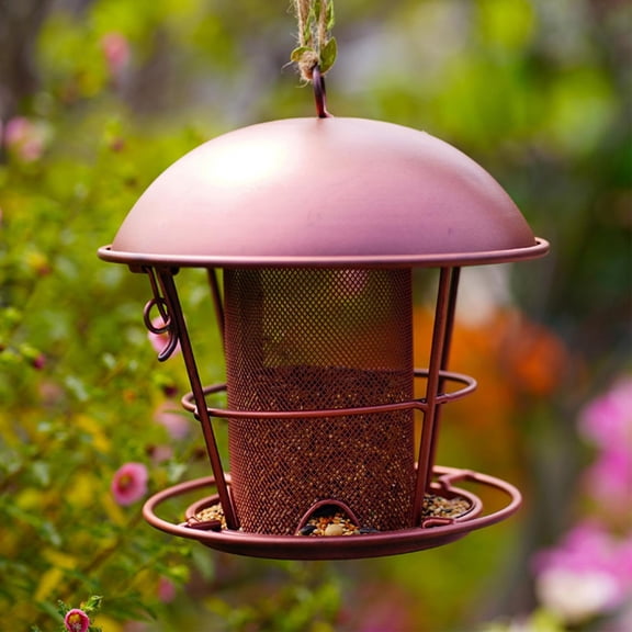 Bird Feeder for Garden | Copper Finish Squirrel Proof Installation Friendly Outdoor Bird Feeding Station for Yard