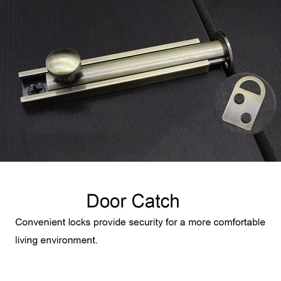 Copper Window Bolt Latch with Screws for Doors and Windows, 3x0.6 Inch