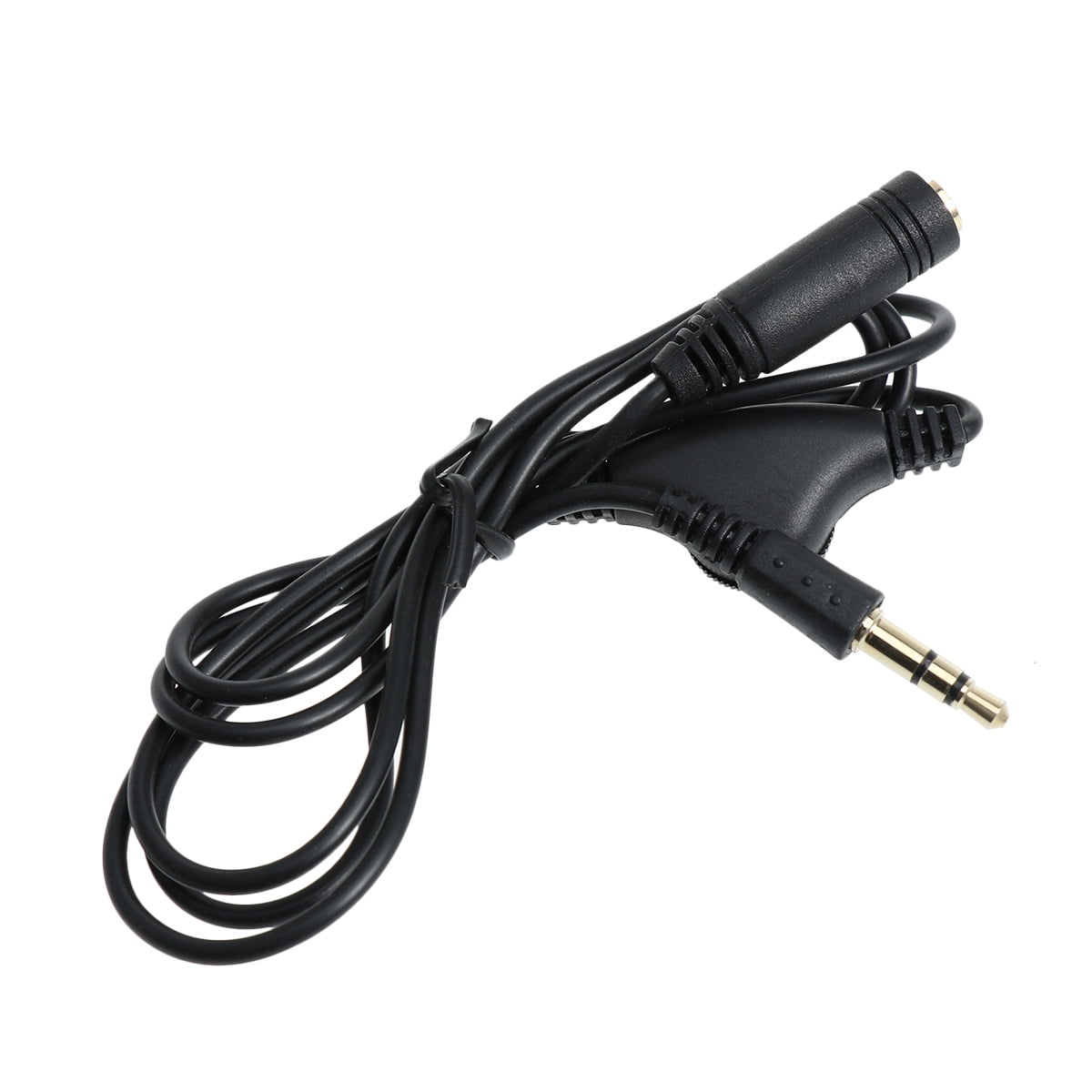 Copper Wire Audio Cable Double Male Extension Cord Headphone Volume Control 1M Stereo