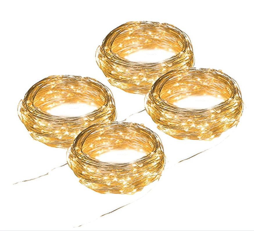 Copper Wire Fairy Twinkle String Lights with Timer Waterproof Battery