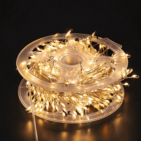 Copper Wire Firecracker Light String, Cluster Twinkle Lights for Christmas Tree, Holiday Decoration Copper Wire Atmosphere Lights, Plug in with Remote