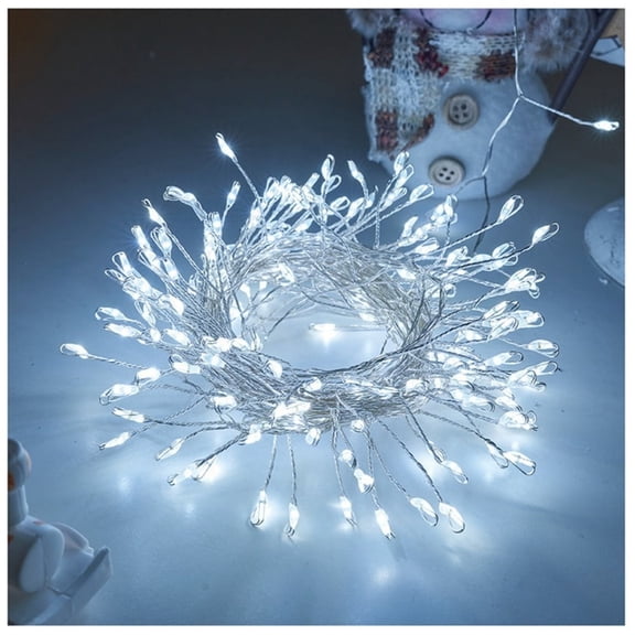 Copper Wire Firecracker Light String, Copper Wire Firecracker Fairy Lights, LED Beaded Fairy Christmas Lights, Holiday Decoration Copper Wire Atmosphere Lights