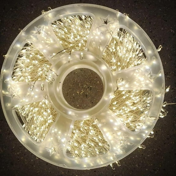 Copper Wire Firecracker Light String, Copper Wire Firecracker Fairy Lights, LED Beaded Fairy Christmas Lights, Holiday Decoration Copper Wire Atmosphere Lights (Warm, 9.84ft-100 Lights-Solar)