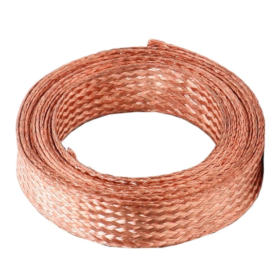 Copper Wire,Flat Copper Braided Cable, Bare Copper Braid Wire Ground Lead Length 3 Meters for Grounding, Bonding and Electrical Connections(20 Square)