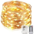 Copper Wire Lights, 33ft/10M 100LEDs with Remote Control, Battery