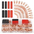 thumbnail image 1 of Copper Wire Lugs 130Pcs, AWG 2 4 6 8 10 12 Gauge Battery Cable Ends Connectors Assortment Kit for Marine, Automotive,130pcs x battery cable ends, 1 of 6
