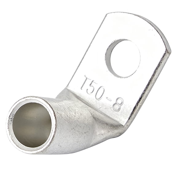 Copper Wire Lugs, Tin Plated L-Type Copper Terminals, Heavy Duty Crimp Cable Lugs, Wiring Connection Copper Lugs, Compatible with Soft & Hard Wire, Fit RV, BV, BVR Cables,T50-8