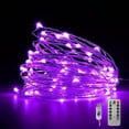 thumbnail image 1 of Copper Wire String Lights USB Powered LED Fairy Lights 8 Modes with Timer Remote Control for Home Bedroom Birthday Party Wedding Christmas Festival Decor (98.4ft 50leds, Purple), 1 of 8
