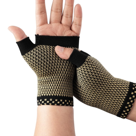 Copper Wrist Compression Sleeve, Comfortable and Breathable, Suitable for Arthritis Relief, Carpal Tunnel Syndrome Support, and Wrist Stabilization[L]