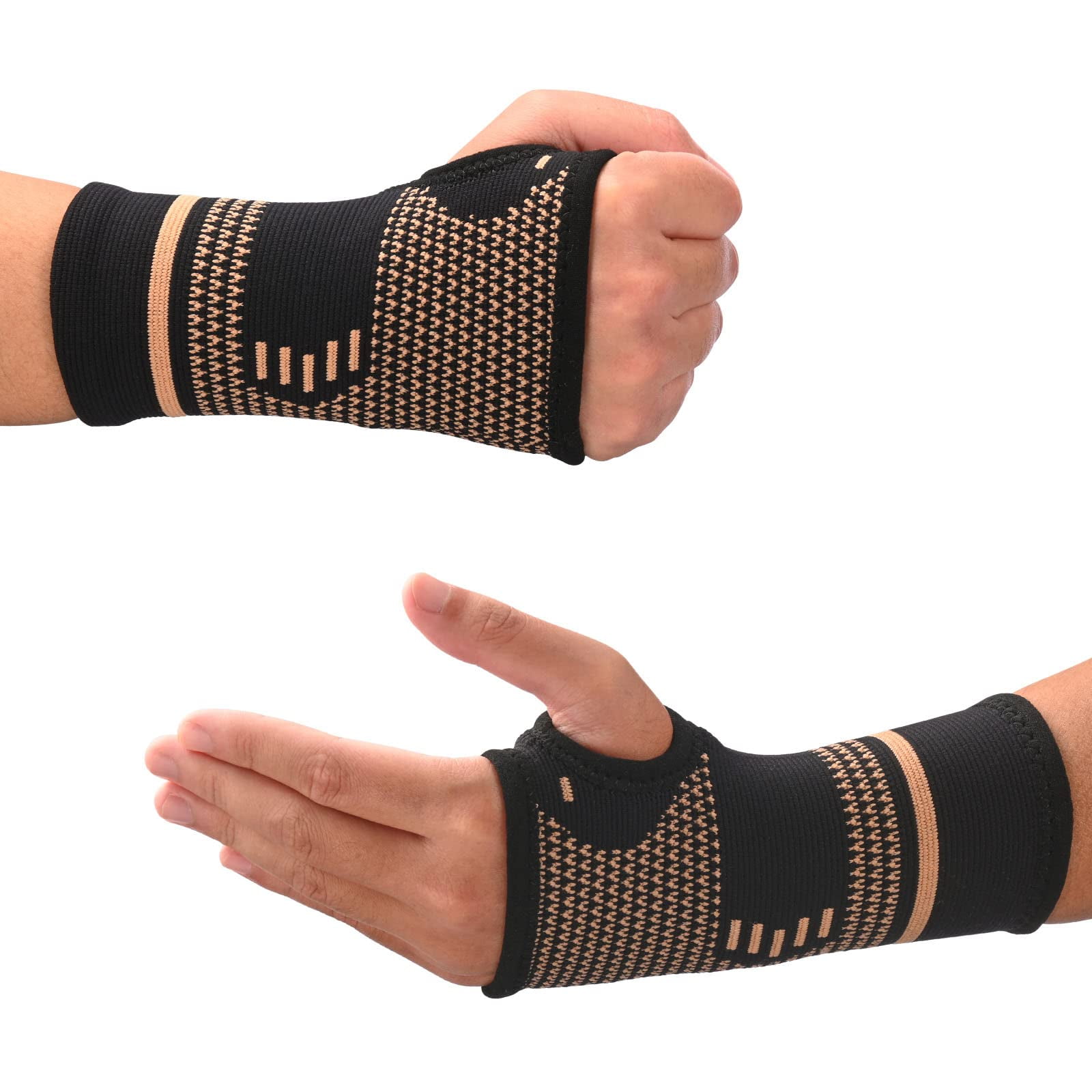 Copper Wrist Compression Sleeves, Comfortable and Breathable for