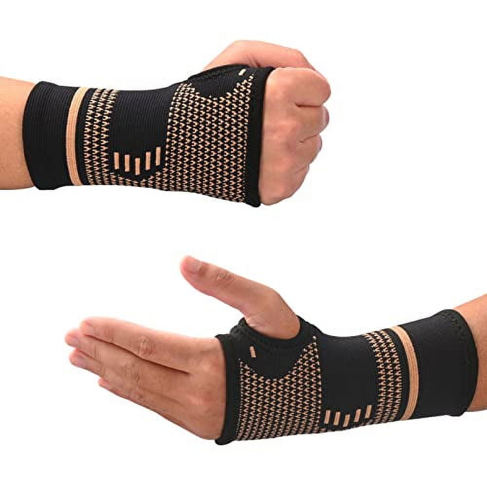 Copper Wrist Compression Sleeves, Comfortable and Breathable for