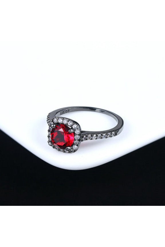 Copper Zircon Inlay Ring With White Gold Plating 10mm Face Hand Polished Finish Nine Color Variants Plus Shine