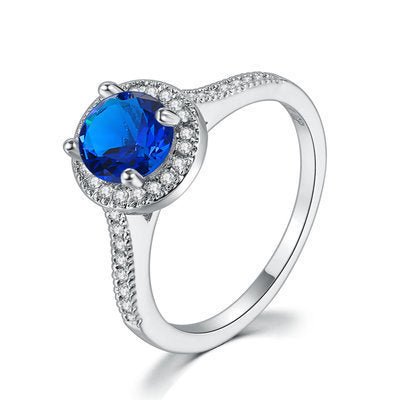 Copper Zircon Inlay Ring With White Gold Plating 10mm Face Hand Polished Finish Nine Color Variants Plus Shine