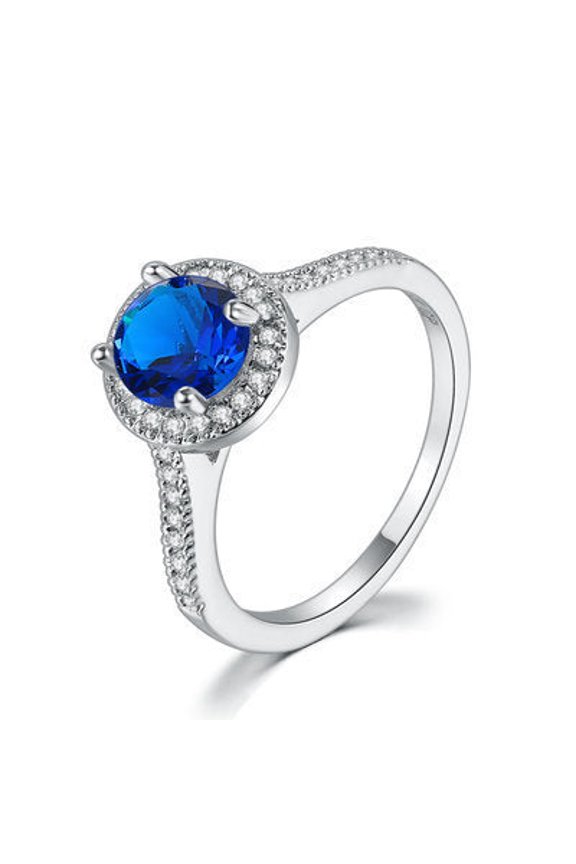 Copper Zircon Inlay Ring With White Gold Plating 10mm Face Hand Polished Finish Nine Color Variants Plus Shine