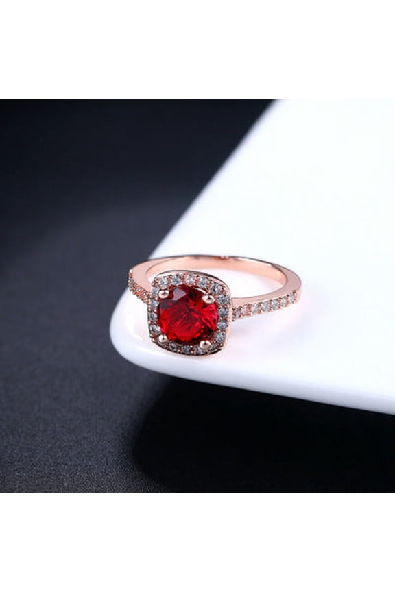 Copper Zircon Inlay Ring With White Gold Plating 10mm Face Hand Polished Finish Nine Color Variants Plus Shine