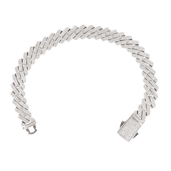 Copper Zirconia Cuban Link Bracelet for Men and Women, 7inch & 8inch Iced Out Heavy Chain with Secure Clasp, Hip Hop Streetwear Jewelry Gift