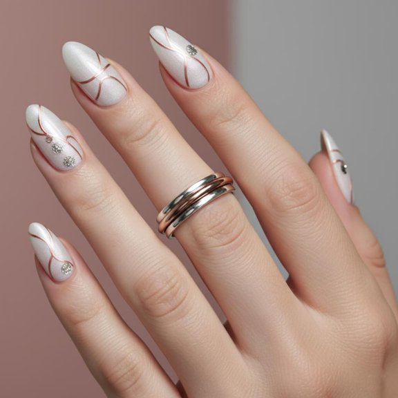 Copper and silver spinner Ring