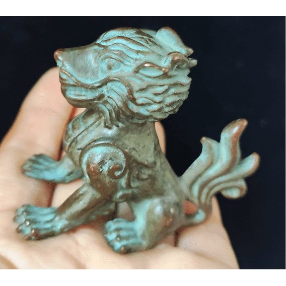 Copper art Ferocious brass mythical animals statue,Wild anmimal sculpture, wealthy QiLin ornaments luckly QiLin mini,FengShui wealthy fs158