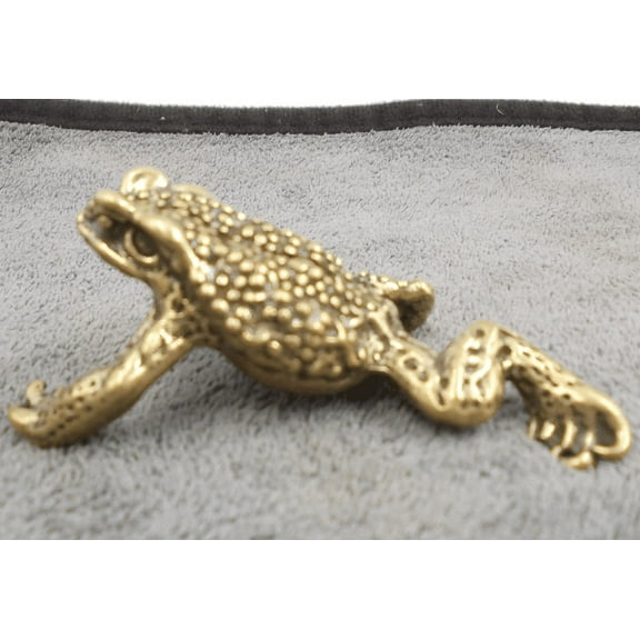 Copper art Ferocious brass toad statue, Wild anmimal sculpture,  small toad ornaments cute toad mini miniature Animal ,FengShui Decor fs031