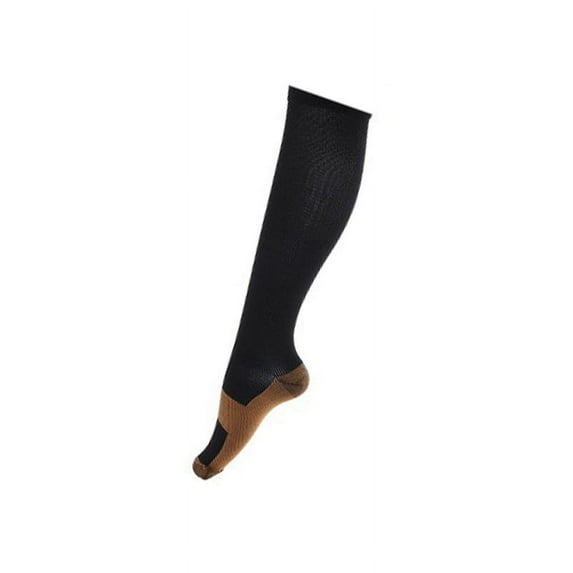 Copper fiber long tube pressure socks nylon pressure outdoor sports Compres Socks socks-black-S/M