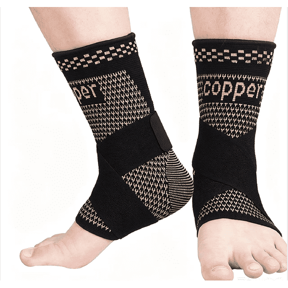 Copper Ankle Brace, Plantar Fasciitis Relief Brace, Foot Pain Relief, Arthritis Foot Sleeve, Ankle Stabilization Brace[XL]