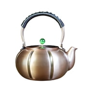 Copper kettle, teapot with boiling water, tea kettle, coffee pot, handmade retro copper kettle with handle on top, non-slip handle, for home kitchen hotel 2L