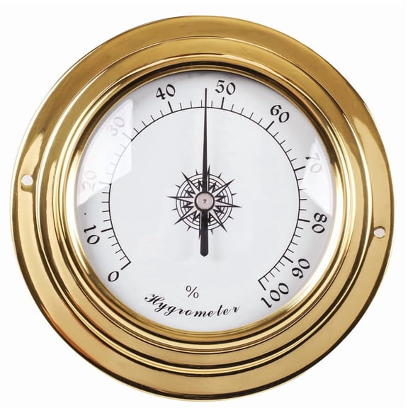 Copper shell zirconium-plated marine barometer thermometer hygrometer clock weather station four-piece mechanical movement