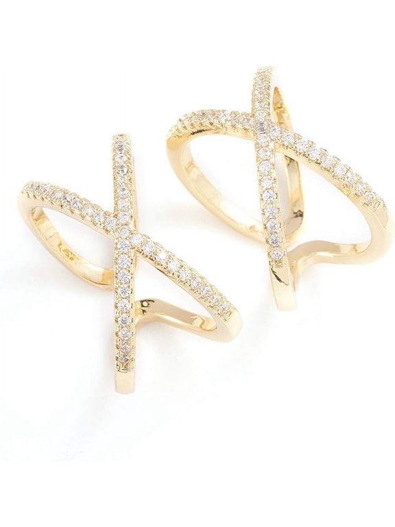 Copper with Zirconia 18K Genuine Gold Color Retaining Plated Ring A combination of luxury and fashion for women. 1pc