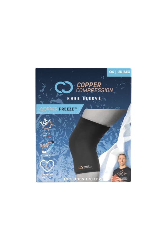 CopperFreeze Knee Sleeve for Pain Relief, Arthritis & Injuries