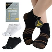 COPPERJOINT 3 Pair Ankle Compression Socks for Plantar Fasciitis, Running, Sports - LXL