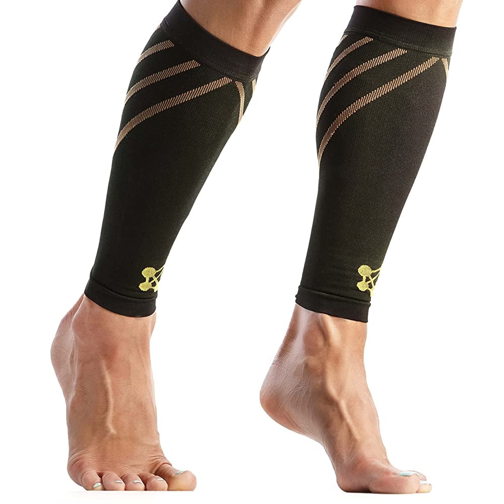 aoselan White Dog Paw Print Compression Leg Sleeves Non-Slip Calf Soccer Leg  Sleeve for Gym,Casual Wear,Outdoor Sports 