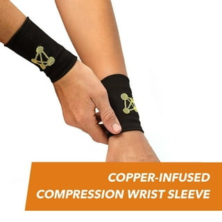 Travelwant 1Pair Compression Wrist Sleeve - Copper Infused Wrist Support  for Men &Women-Improve Circulation and Recovery 