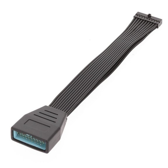 Coppers Wire USB3.0 19/20Pin Internal Expansion Header Adapter Connectors Cable Motherboards Black Flat Wire Cable