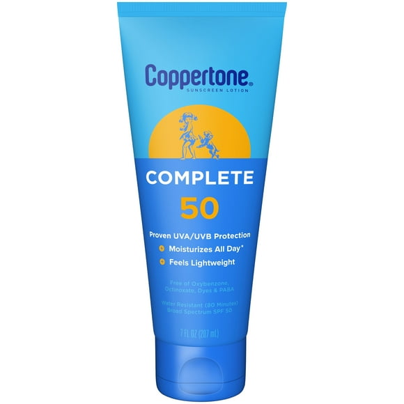 Coppertone Complete Sunscreen Lotion, SPF 50 Sunscreen, 7 oz