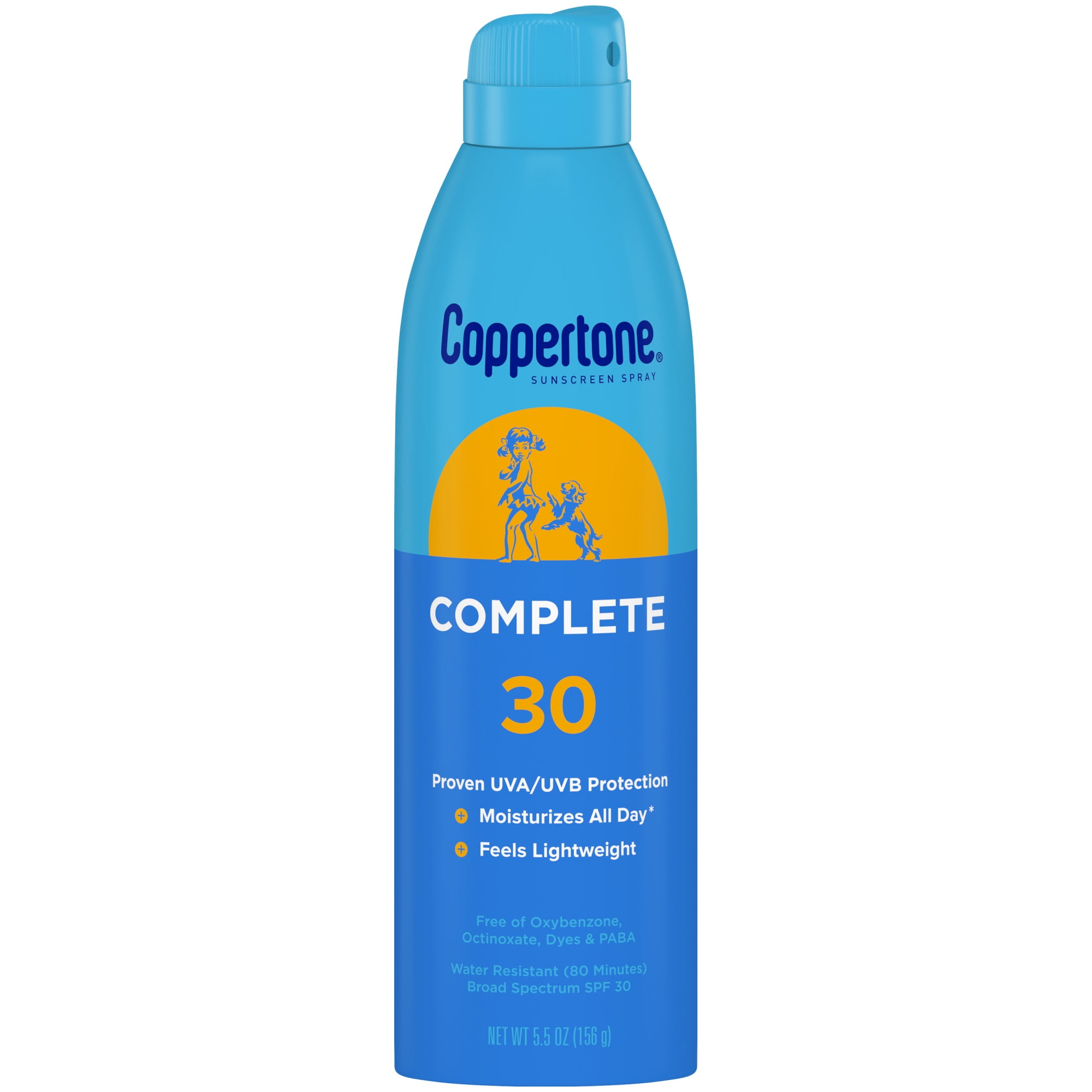 Coppertone Complete Sunscreen Spray, SPF 30 Spray Sunscreen, 5.5 oz