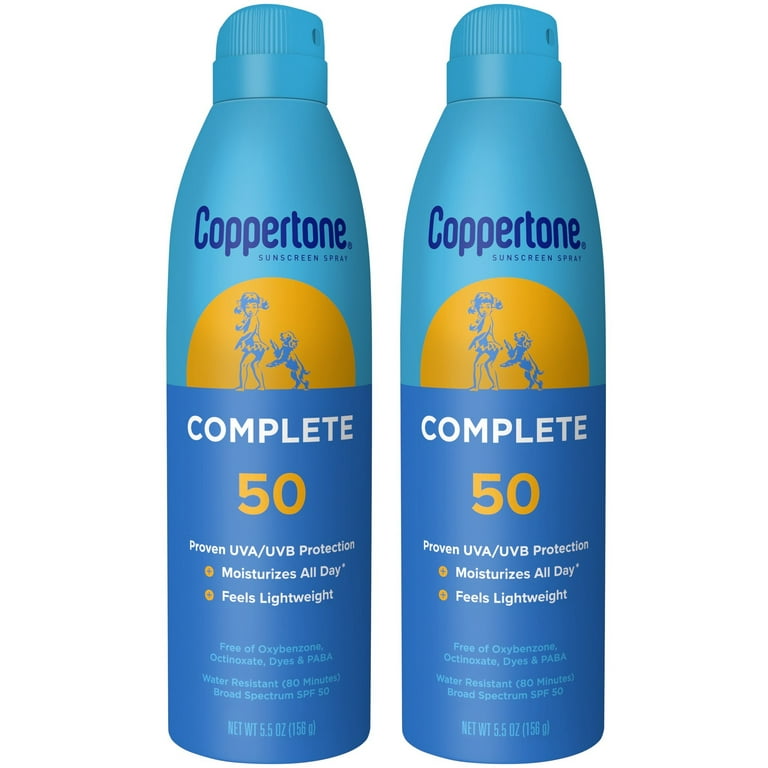 Coppertone Complete Lightweight Sunscreen Spray, SPF 50, 5.5 Oz