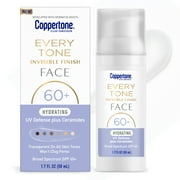Coppertone Every Tone Invisible Finish Hydrating Face Sunscreen SPF 60+, 1.7 fl oz Pump Bottle