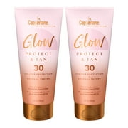 Coppertone Glow Protect and Tan Sunscreen Lotion + Gradual Self Tanner, SPF 30 Sunscreen, 5 Fl Oz Tube, Pack of 2